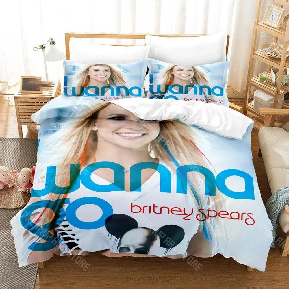 3D Printed Britney Singer Spears Bedding Set for Boys Girls Duvet Cover And Pillowcase Twin Queen King Full Single Double Sizes