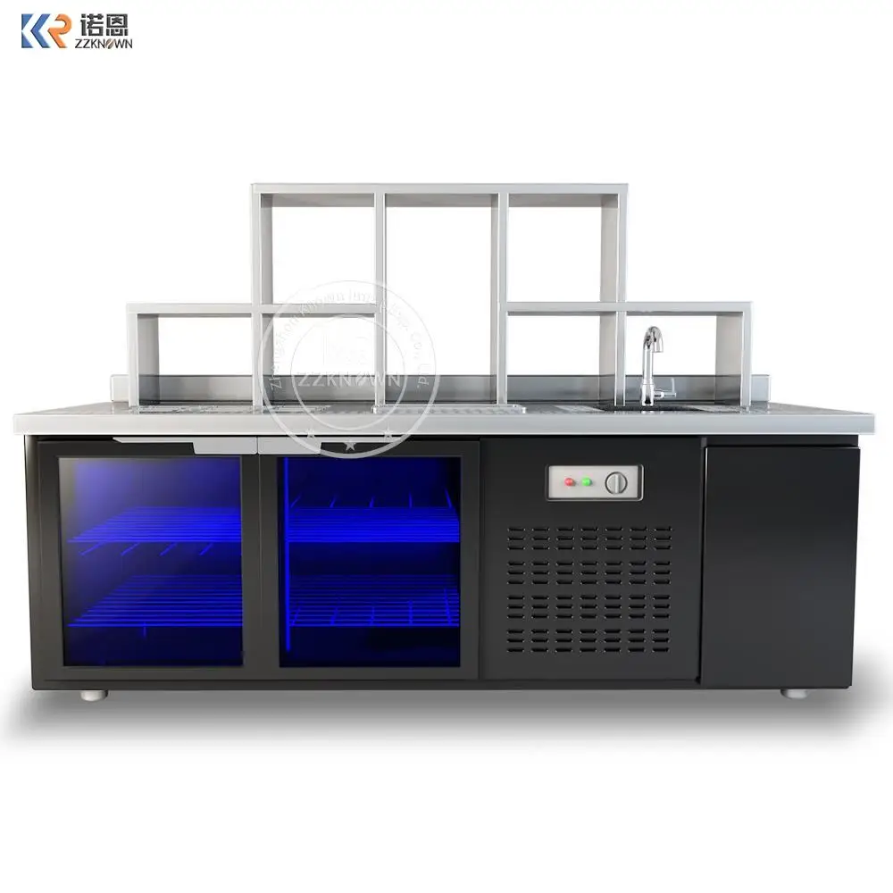 เครื่องแช่แข็งอุณหภูมิสองเท่าทำจากไทเทเนียมสีดำ1.8ม. สำหรับการผลิตชาฟองแบบบับเบิ้ล