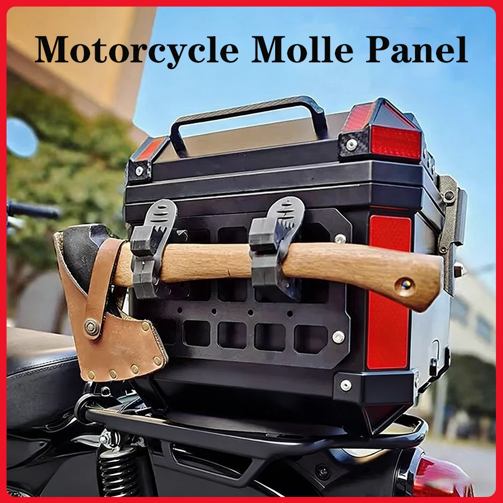 

Motorcycle Trunk Tactical Panel Aluminum Alloy Waterproof Molle Panel LIuggage Compartment Tail Box Organizer Modular Storag