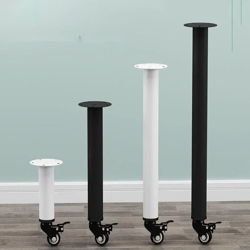 

Cylindrical Coffee Table Legs with Universal Pulley Brake Iron Furniture Legs Office Desk Leg Attachments Rolling Metal Support