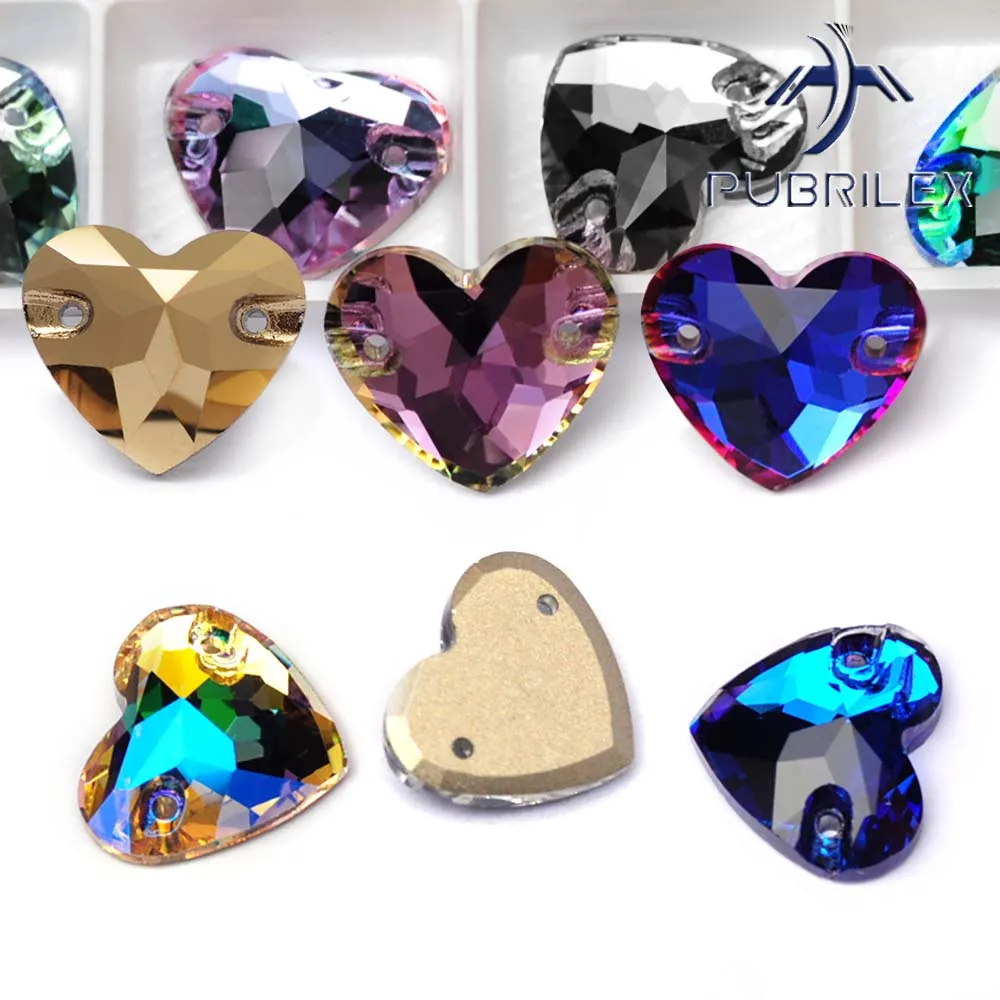 

Wholesale K9 Crystal Heart Flat Botton Sewing Rhinestones Glitter Glass Crystals Clothing Garment Jewelry Accessories