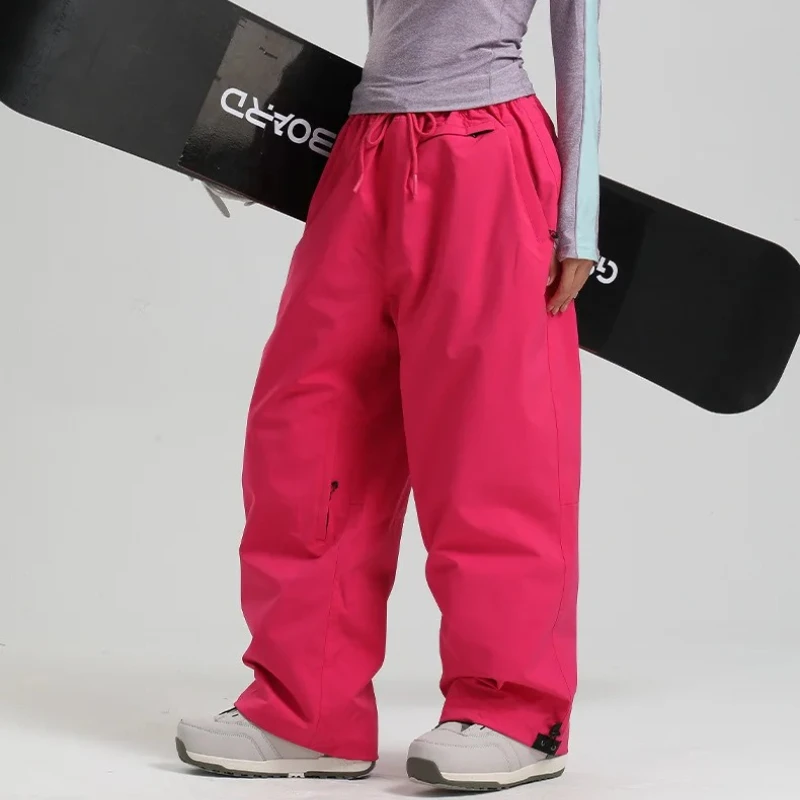 

Men Baggy Windproof Solid Women Skiing Pants Waterproof Loose Hooded Ski Strides New Outdoor Sport Adult Breathable Trousers