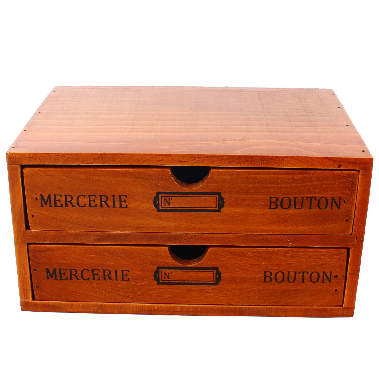 2 Layers Vintage Wood Jewelry Organizer Ring Necklace Earring Bracelet Storage Box with Drawers Cosmetic Cabinet For Office/Home