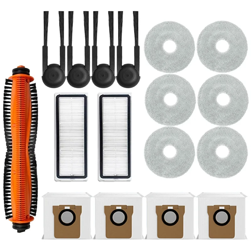 -MEOF Robot Vacuum Spare Parts For Xiaomi For Mijia M40S/OV31CN- Main Brush, Side Brush, Hepa Filter, Mop Cloth, Dust Bag Access