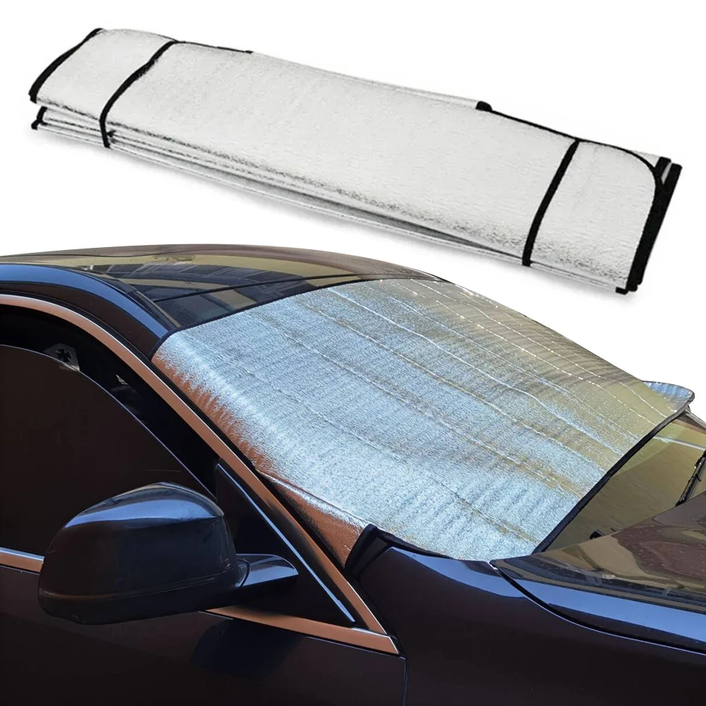 

1 Pcs 150cm x 70cm Window glass sunscreen Automobile general windshield and dustproof cover Four season front window sun visor