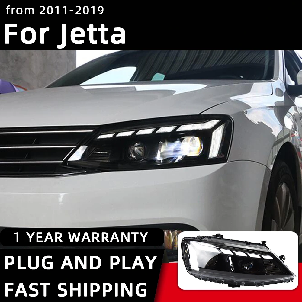 Auto stylingový světlomety pro VW Jetta mk6 světlomet 2011-2019 RS5 LED hlava lampa DRL signál projektor objektiv automobilové příslušenství