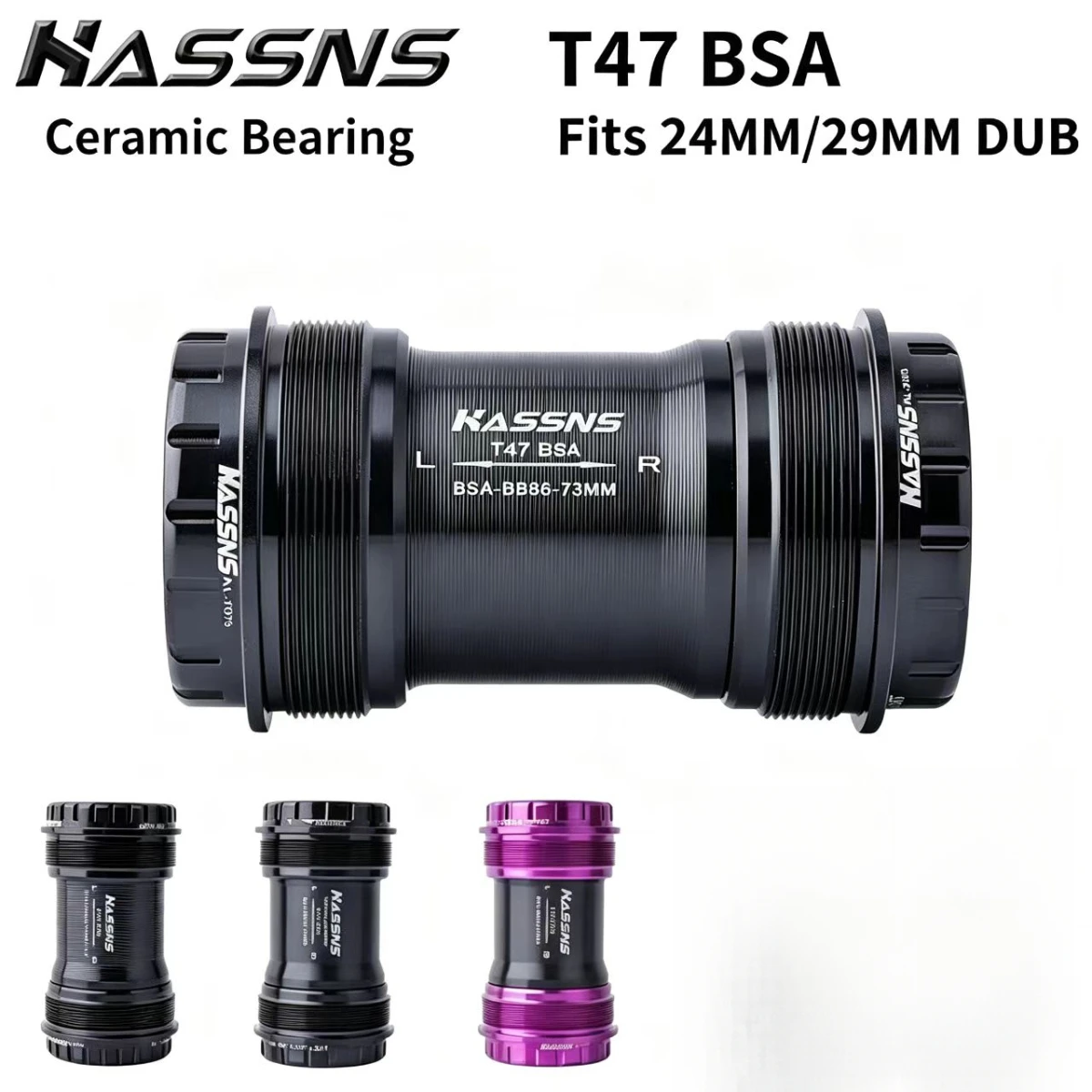 T47 Ceramic BB 24mm Crank Axle 68/73mm Bottom Bracket for Mountain Road Bike
