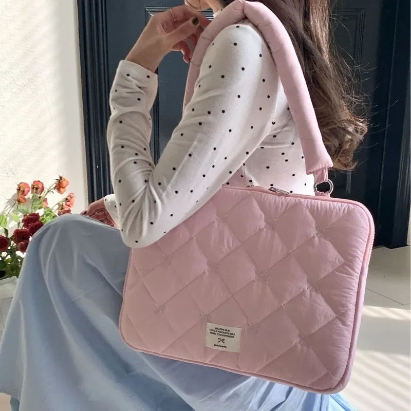 Bowknot Laptop Computer Hanging Protective Sleeve Bag For Macbook For IPad Pro For DELL For HP Notebook PC Handbag Protector