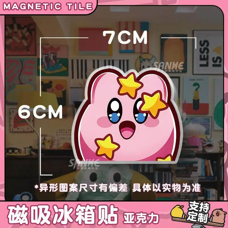 Cute Chibi Kirby Irregular Acrylic Fridge Magnet Magnetic Pegboard Decoration Collection Decor Accessories Exquisite Gifts view 3