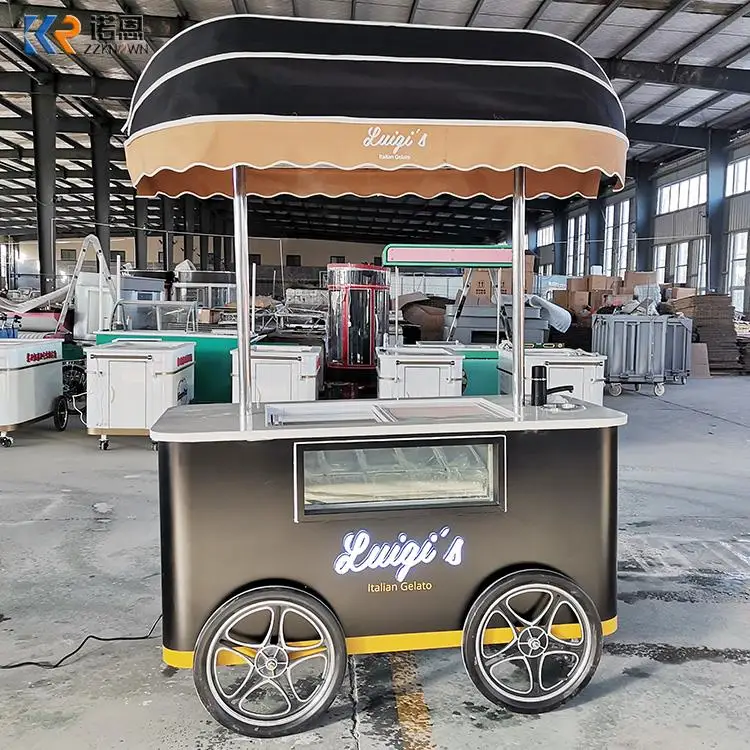 Push Ice Cream Cart Gelato Selling Gelato Push Ice Cream Cart Hot Dog Snack Food Cart