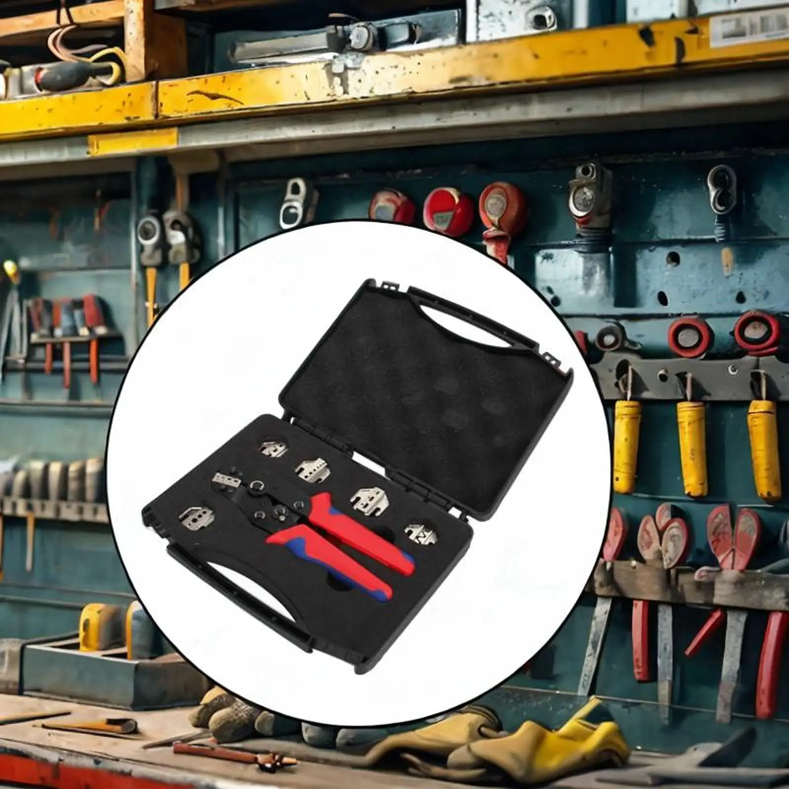 

Crimping Tool Kit with Sponge Suitcase Protect Toolbox for Men Gifts Outdoor