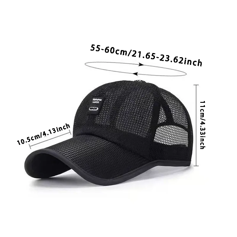 Summer Women Men Mesh Baseball Cap Solid Snapback Label Stick Sunhat Outdoor Breathable Hip Hop Baseball Hats Casquette