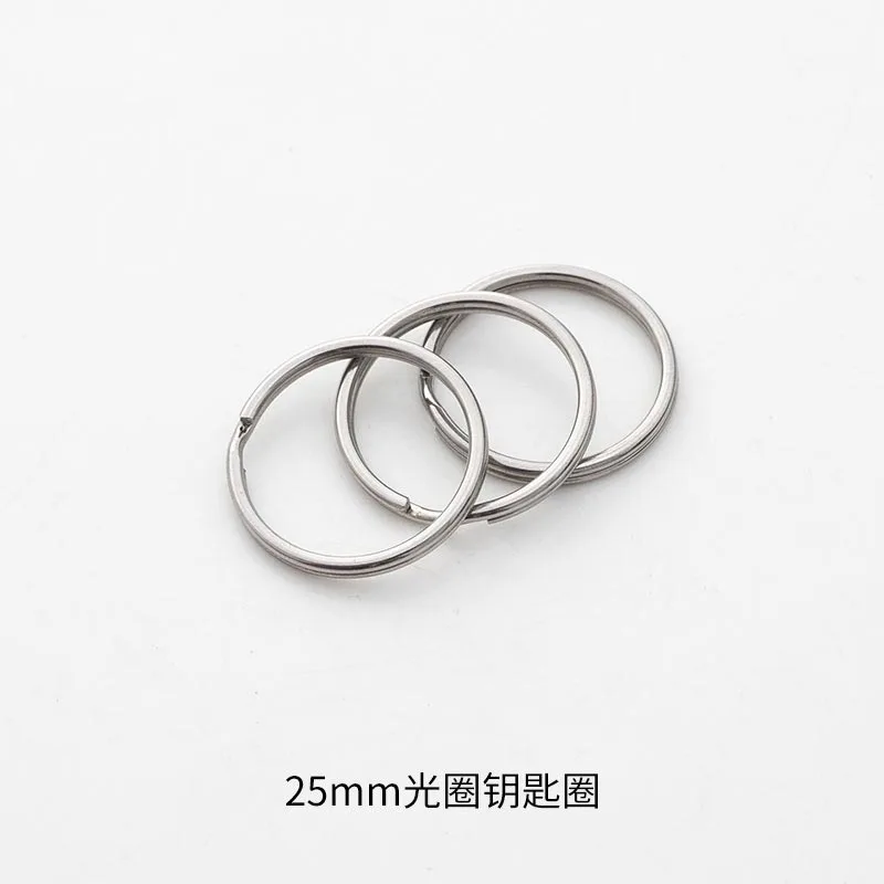 keychain ring stainless 10pcs Stainless Steel Key Rings 20/25/30mm Round Flat Line Split Rings Keyring for Jewelry Making