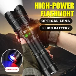 Rechargeable LED Flashlight Digital Display Tactical Flashlight Multifunctional Emergency Light Outdoor Camping Lighting Torch