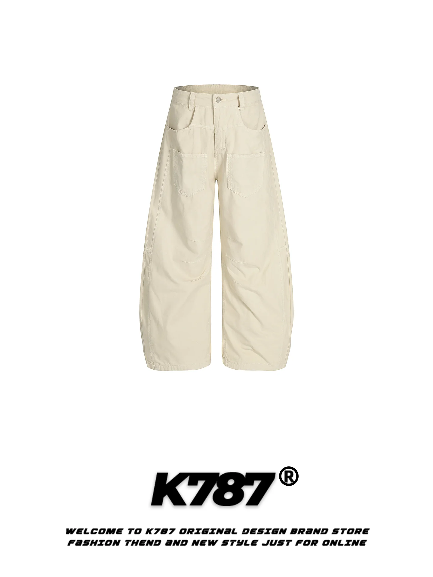 

Брюки K787 в американском ретро-стиле, повседневные, с высокой талией, свободного кроя, широкие, длинные, для мужчин и женщин, прямые джинсы