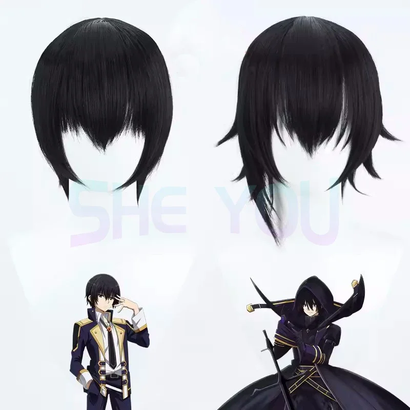 Anime The Eminence in Shadow Cid Kageno／Shadow Cosplay Wig High Temperature Wire Short Hair   Wig Cap