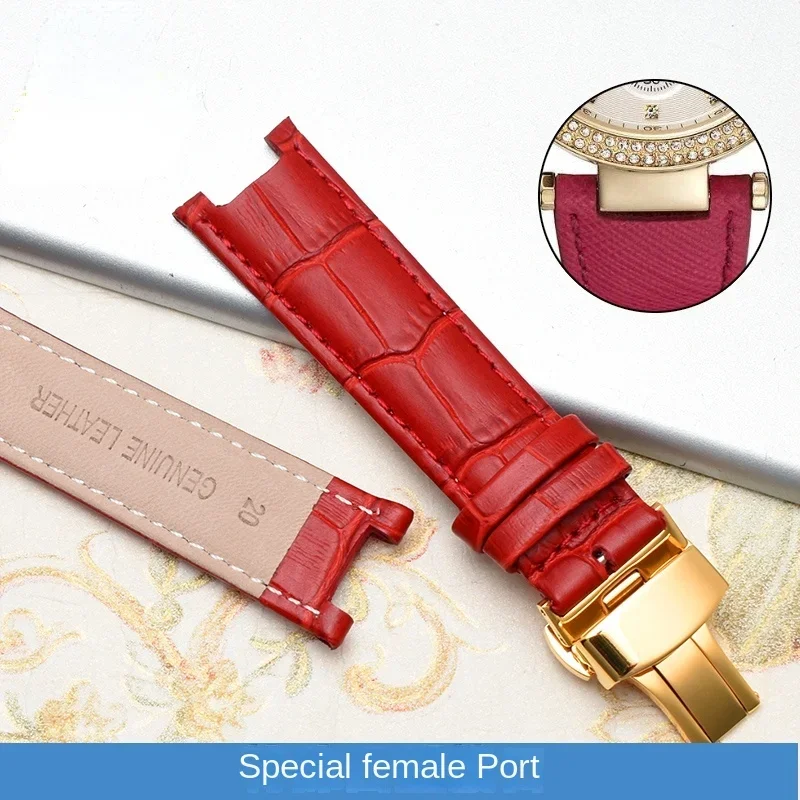 Genuine Leather Watch Strap for MK Michael Kors Mike Coles Mk2277 2425 Waterproof Sweat-Proof Notch Watch Band 20mm Wrist Strap