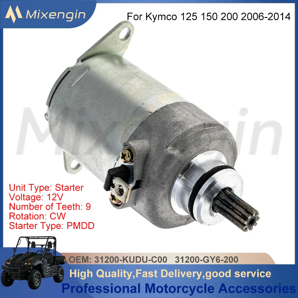 Motorcycle Starter Motor Electrical For 2006-2014 Kymco Agility Like Super 125 150 200 31200-KUDU-C00 31200-GY6-200 Scooter