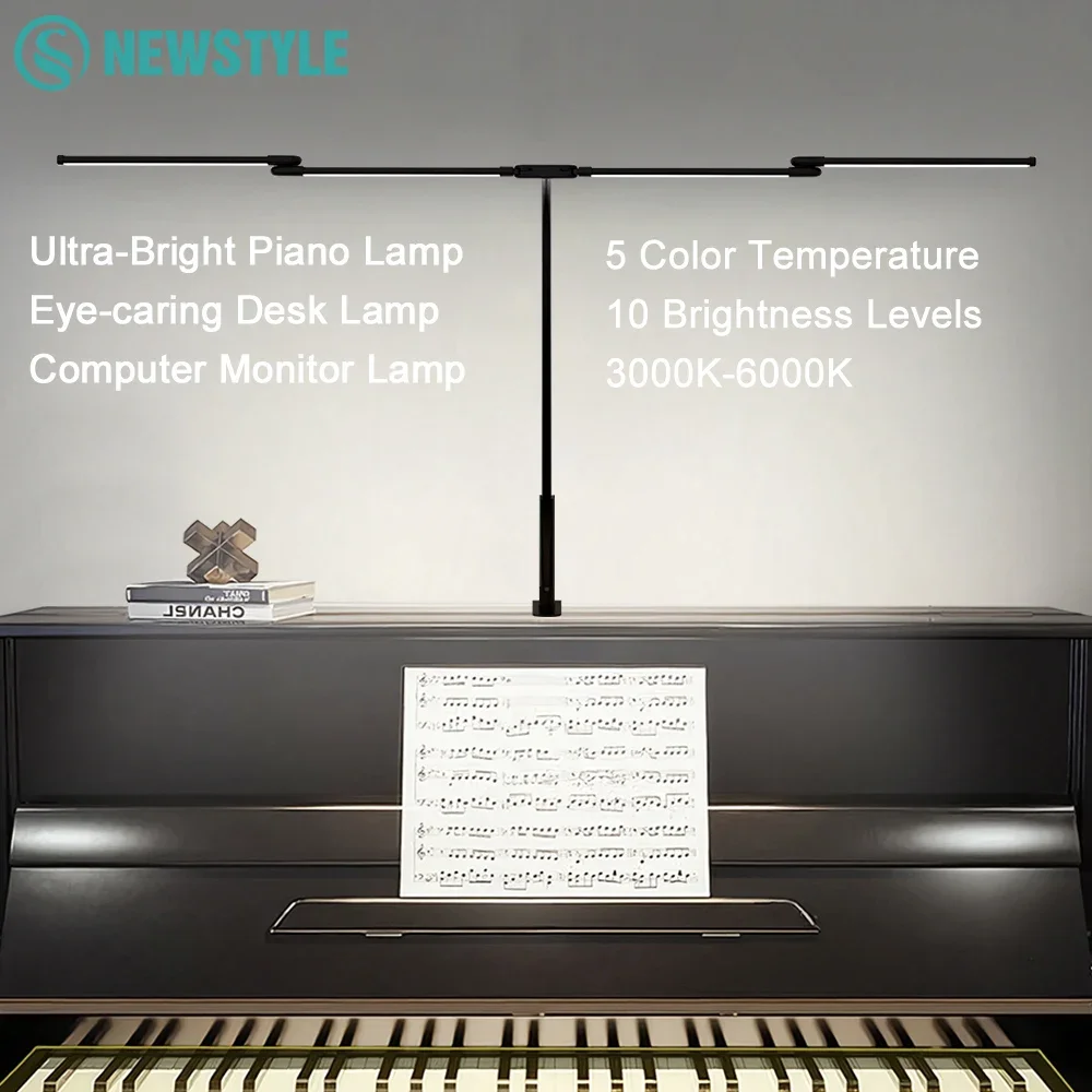 

Светодиодная 4-головная ультраяркая лампа для фортепиано с зажимом, 50 режимов освещения с регулируемой яркостью, гибкая настольная лампа для домашнего чтения на гибкой стойке, офисная лампа для ПК