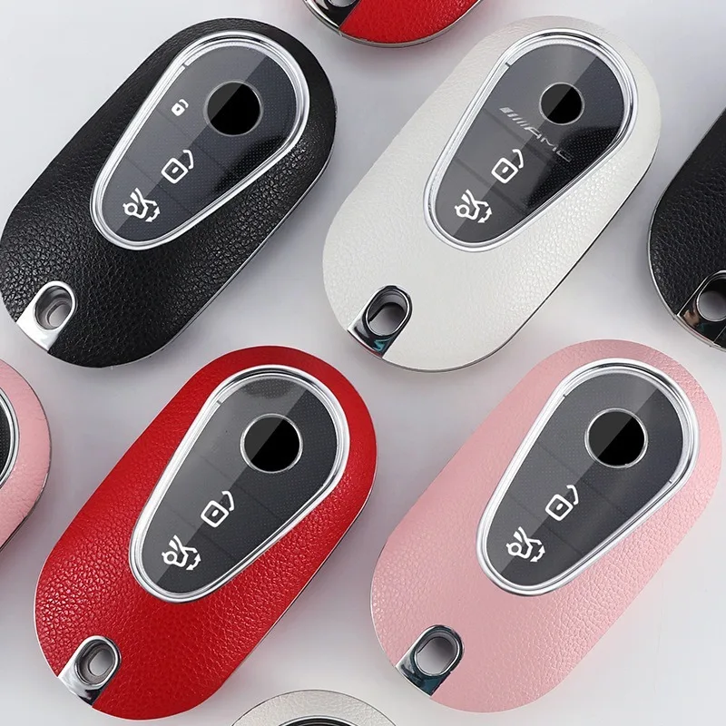 

Car Key Bag Suitable for Mercedes Benz New S-Class C-Class Car Key Bag Protective Cover New PC Sticker Mercedes Benz Key Cover