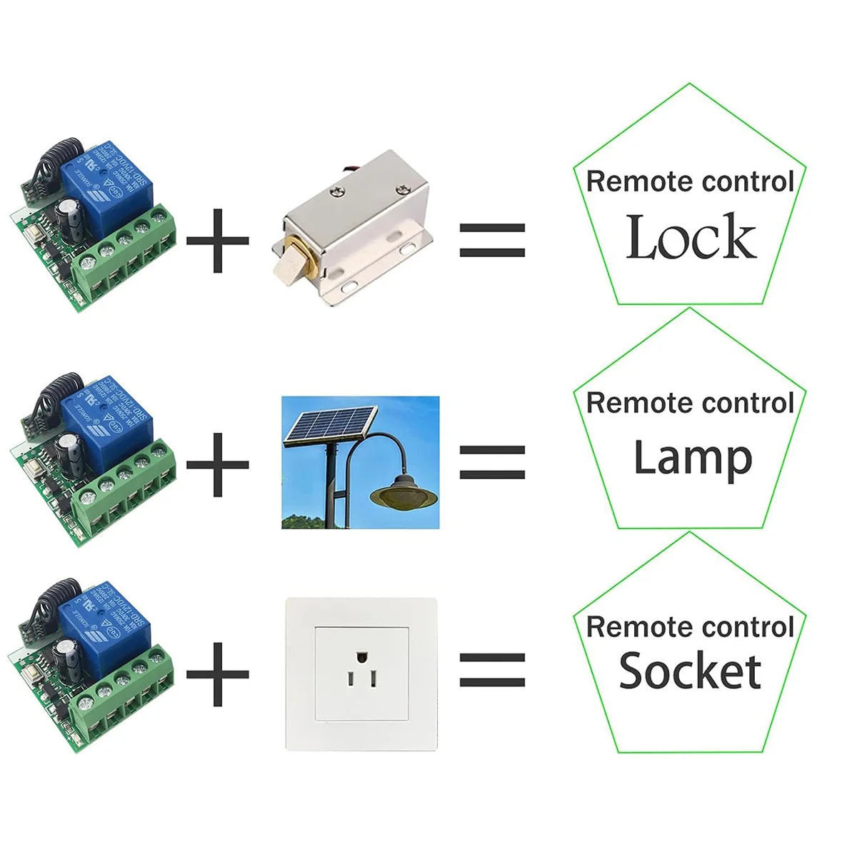 433Mhz Universal Wireless Remote Control Switch DC 12V 1CH Relay Receiver Module RF Transmitter for Door Electromagnetic Lock