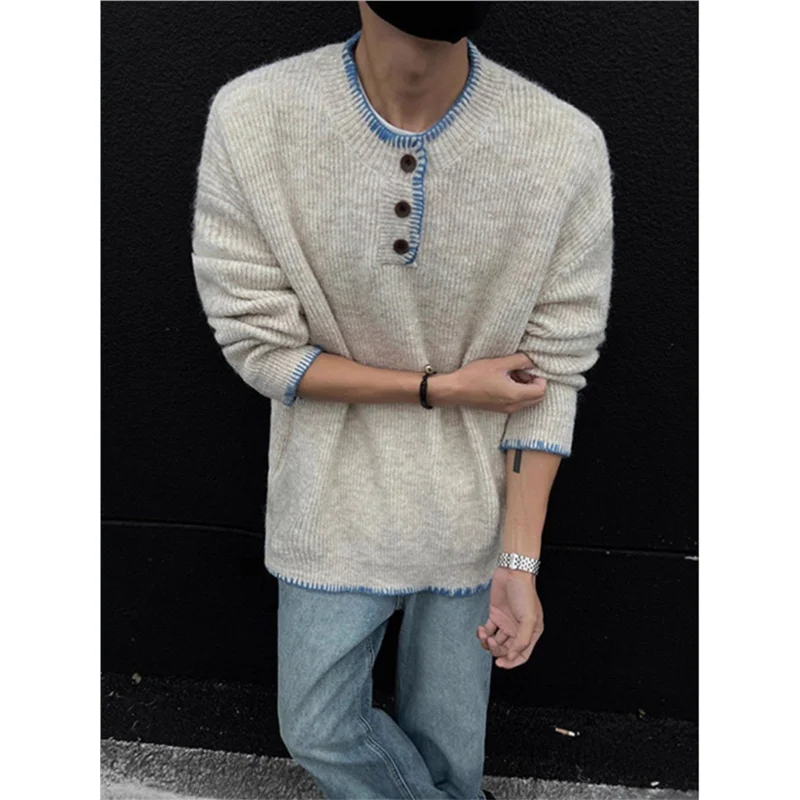 

Винтажный трикотаж Cleanfit Jaet, абрикосовый американский дизайн, ленивый свитер с воротником Генри, женская зимняя верхняя одежда в этническом стиле