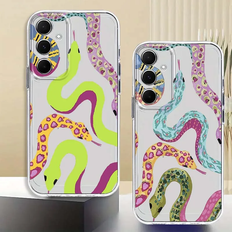 

Colorful Gluttonous Snake For Samsung Galaxy A73 A72 A71 A55 A54 A53 A52 A51 A33 A25 A22 A15 A14 A05 TPU Transparent Phone Case