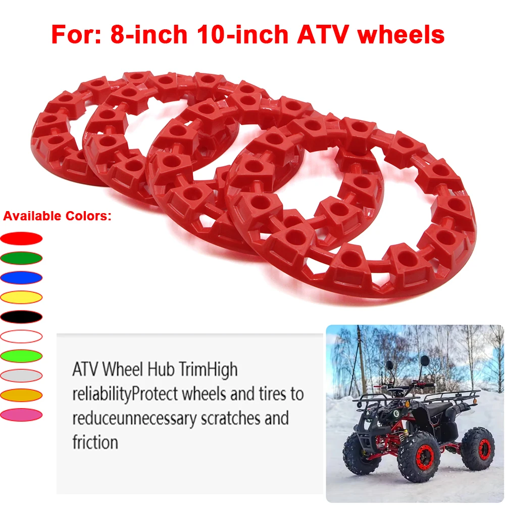 8 inch/10 inch plastic wheel rim protection decoration, universal ATV dune bike off-road wheel hub decoration accessories