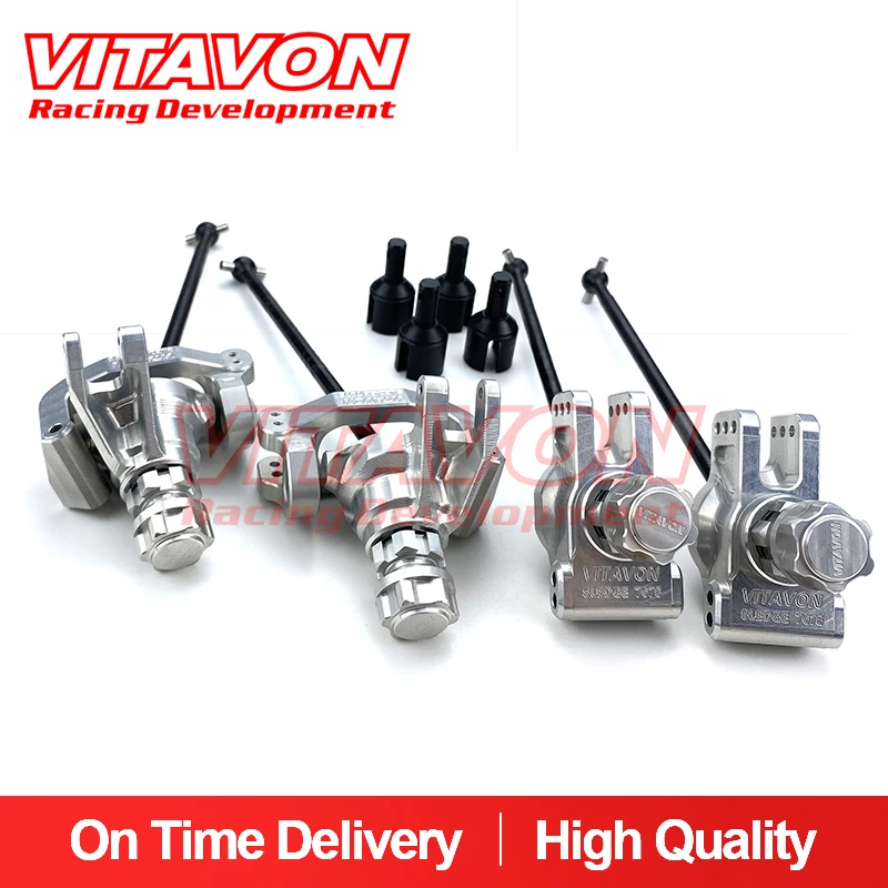 VITAVON CNC Alu#7075 / HD 45# Steel Spline Axle Kit for Traxxas Sledge