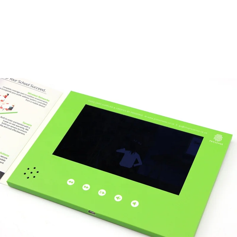 

Customized 10 inch Hard Cover Video Greeting Card player video 2.8inch 2.4inch 4.3inch lcd brochure video greeting card with CMY