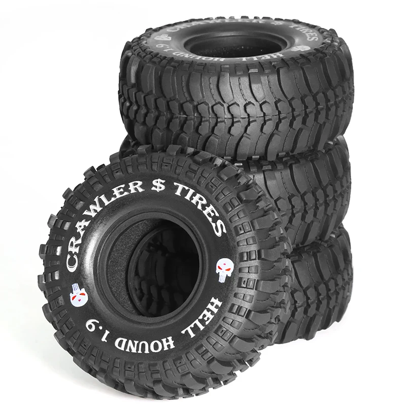 1.9 Crawler Tires 105-120mm Foam Fit Tires for Axial SCX10 90047 SCX10 III SCX10 Pro AXI03007 Redcat Gen8 TRX-4,4PCS