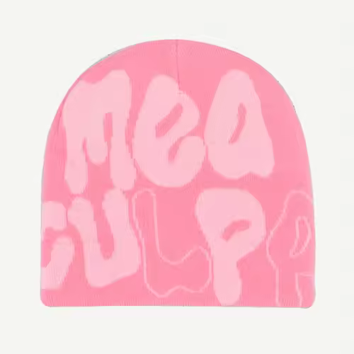 Mea Culpa Knitting Beanies Hat For Women Men Couple Y2K What's In Fashion Bonnet Kpop Wool Skullies Hoods Lady Caps Gorro шапка - Image 4