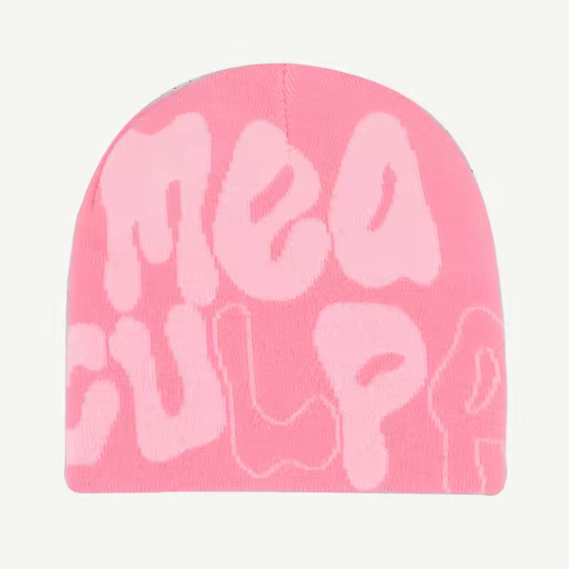 Mea Culpa Knitting Beanies Hat For Women Men Couple Y2K What's In Fashion Bonnet Kpop Wool Skullies Hoods Lady Caps Gorro шапка - Image 4