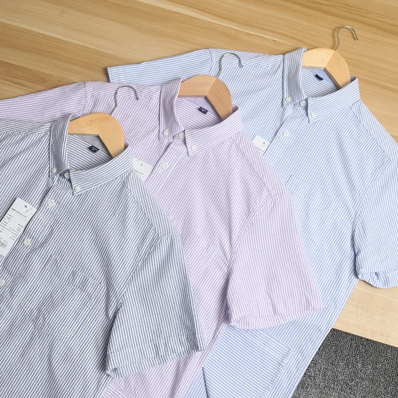 قماش الثور القطني الفاخر ort Sve irt قماش مصمم للصيف Busin كاجوال مخطط للرجال irt ركاب متعدد الاستخدامات