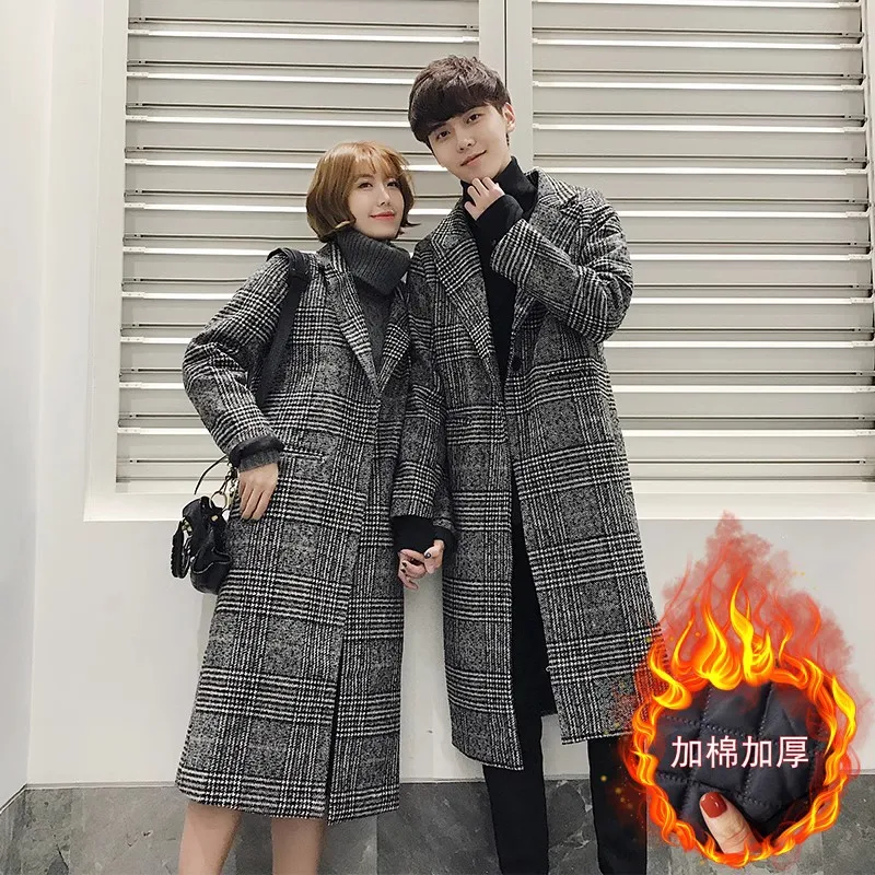 Couple outfits Winter quilted caot unisex Lightw Luxurious Working Cold Proof Overcoat Mens Mid Length Warm Woolen Trench