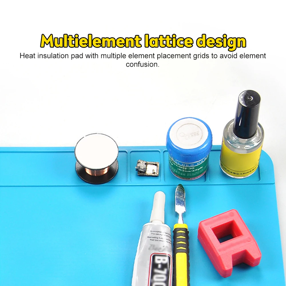 Silicone Soldering Mat ESD Antistatic Heat Resistant Insulation Work Mat Soldering Station Kit Repair Pad Maintenance Platform
