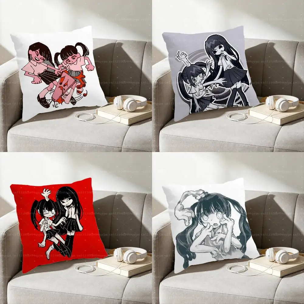 Monoko Monoe Yume Nikki Throw Pillows Cover Sofa Couch Pillow Cases for Indoor Home Decor Decorations Living Room Women Bedroom