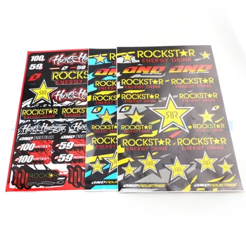 Autohelm Motorstickers Moto voor Rockstar Yamaha Honda Motocross Dirt Pit Bike Decals Accessoire Cafe Racer Gemodificeerde onderdelen