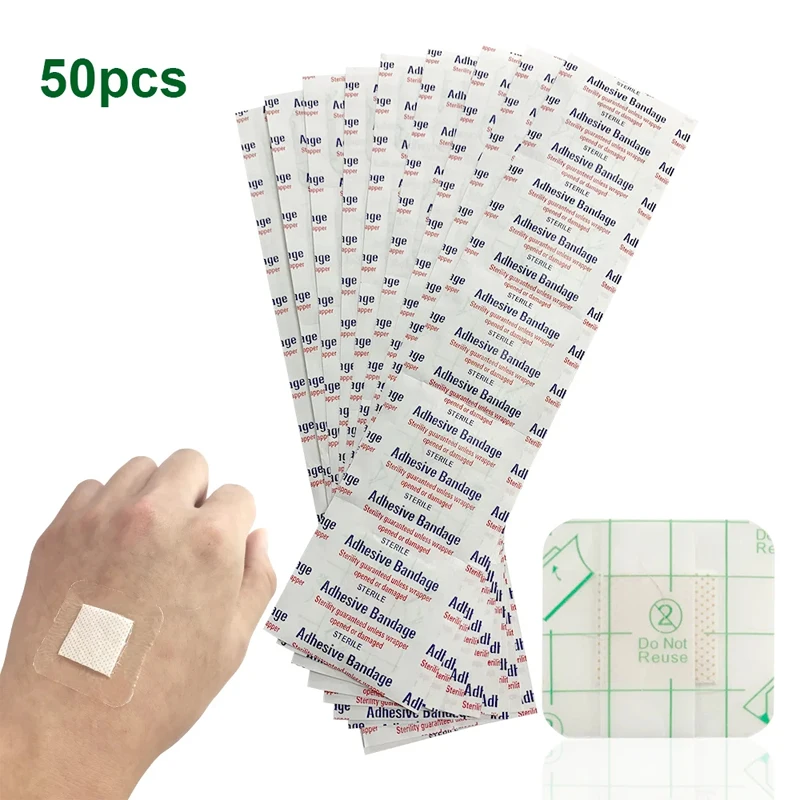 50PCS 38*38mm Transparent PU Square Band-Aid Waterproof Adhesive Bandage Protective Sticker