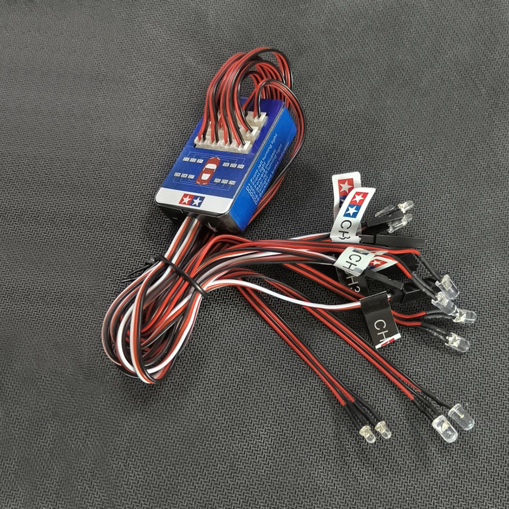 Simulation Flash Light 12 LED Lighting Kit Steering Brake for 1/10 Scale Models RC Car Yokomo Tamiya HSP HPI AXIAL RC4WD TRX