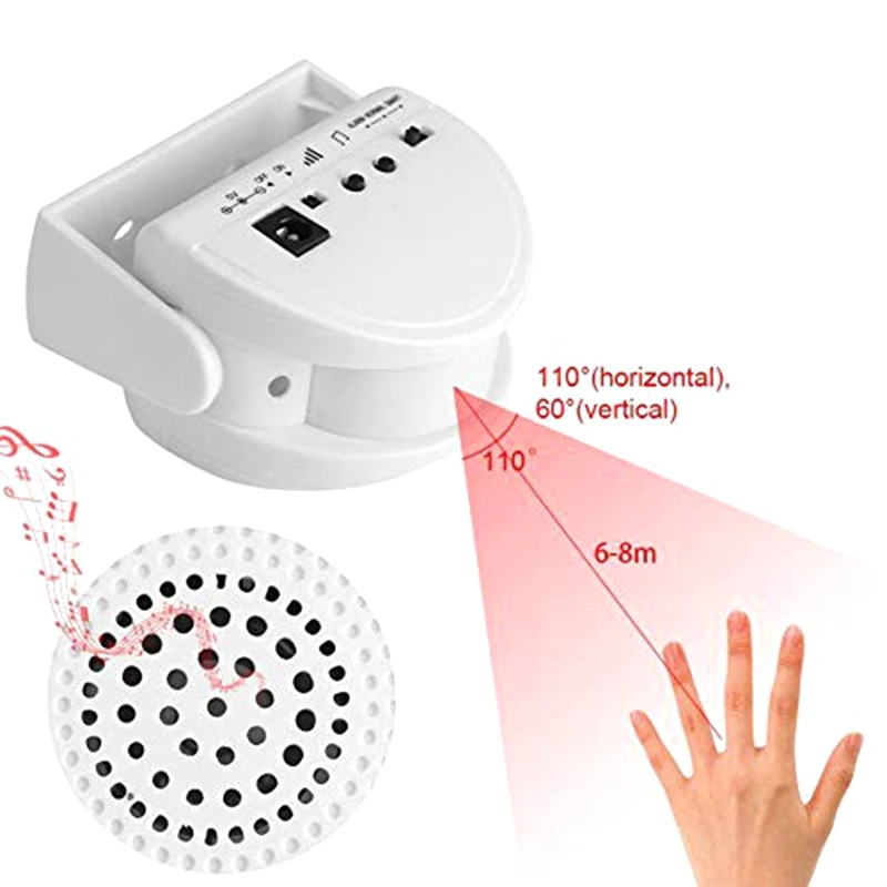 ยินดีต้อนรับดีที่สุดอินฟราเรด CHIME Doorbell ไร้สายปรับ Volume Doorbell PIR Motion Detector ALARM สําหรับ Home Shop Store