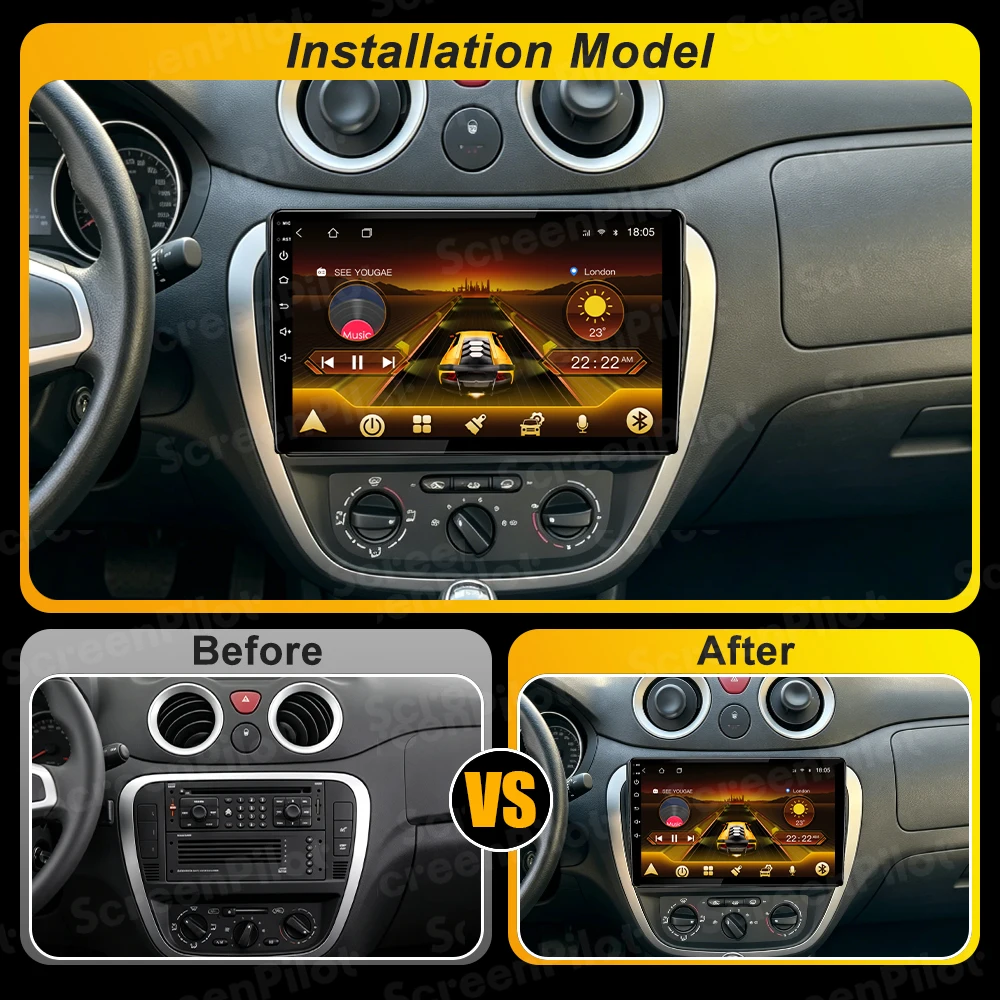 Android 16 For Citroen C2 C3 2001 2002 2003 2004-2010 Car Radio 2 din Multimedia Video Player Carplay Bluetooth 7/9/10 Inch