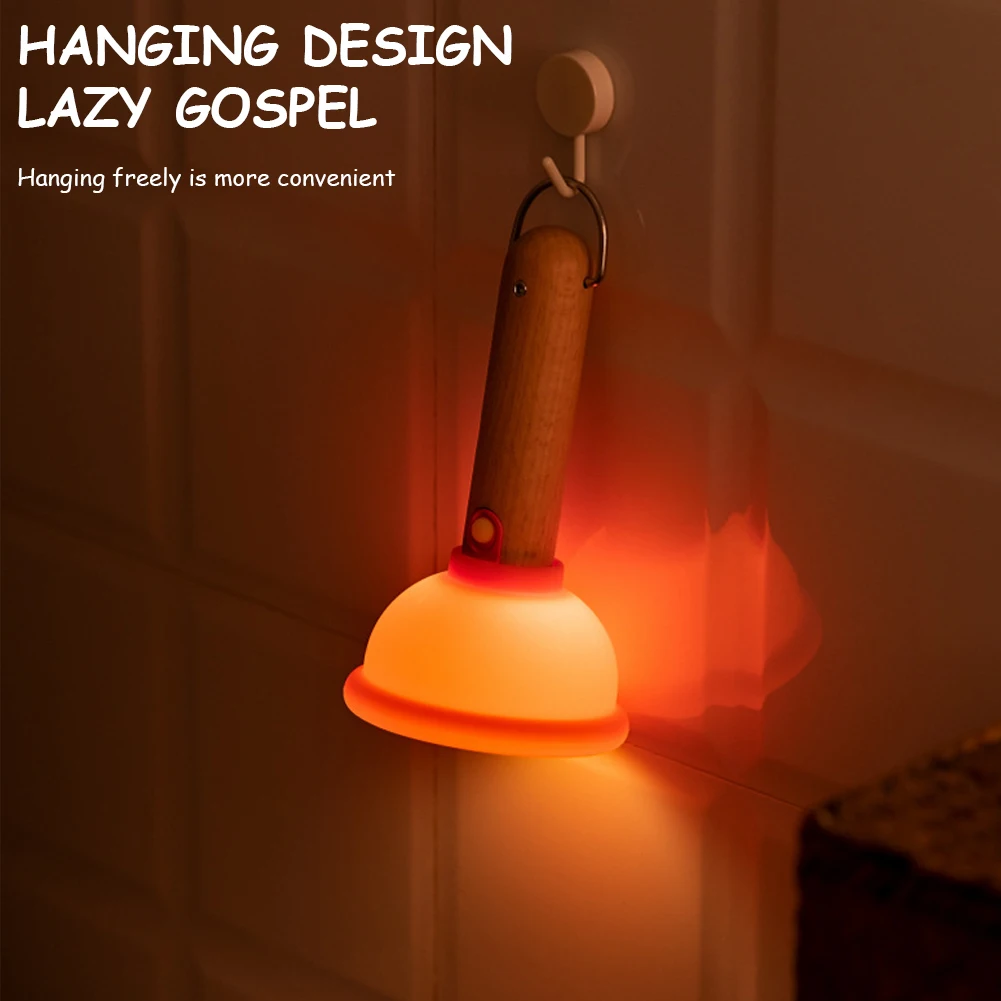 Plungers Funny Night Light Stepless Dimming Mini Plungers Night Light Rechargeable Nursery Slepping Lamp for Home Bedroom