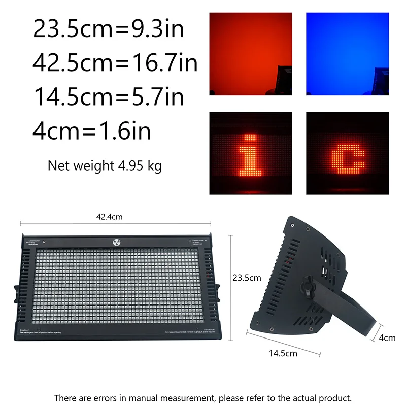 Éclairage stroboscopique pixel RVB pour DJ et Chang, effet de scène, température de document, lavage de course de chevaux, 200W, 112 LED, 6500K-7500K, DMXorg, fête et bar