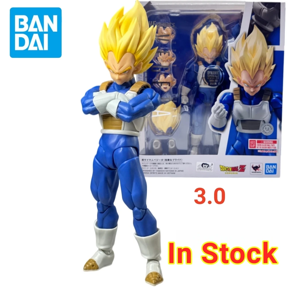 

In Stock Original BANDAI S.H.Figuarts SHF Dragon Ball Z DBZ Vegeta 3.0 Dangerous Pride Battle Suit 13.5CM Figure Collectible
