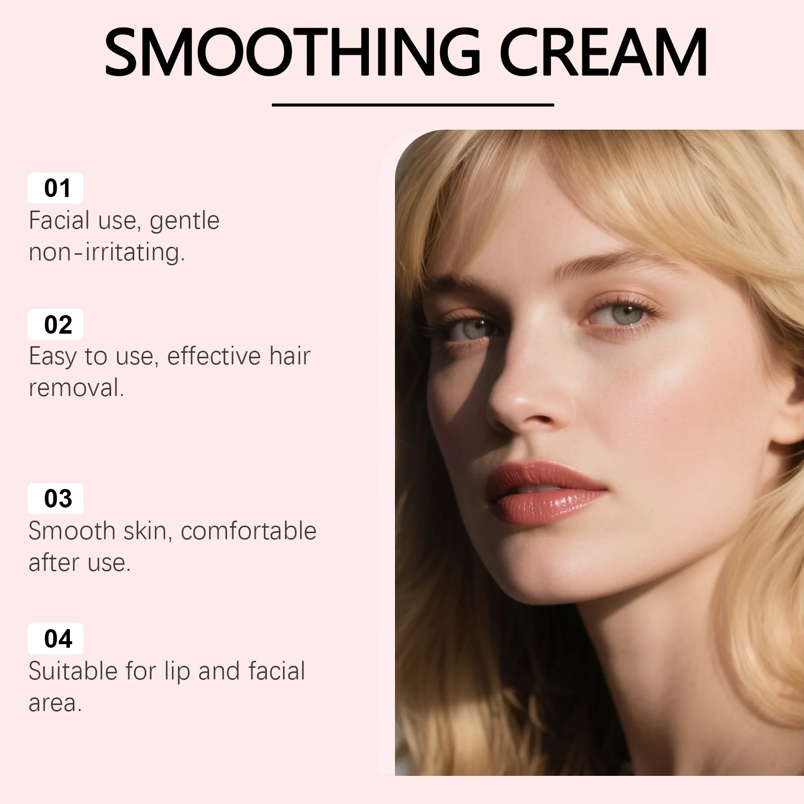 كريم مزيل الشعر الخوخي غير مؤلم مثبط نمو الشعر مهدئ ترطيب لطيف واضح الوجه الشفاه تحت الإبط كريم إزالة الشعر #3