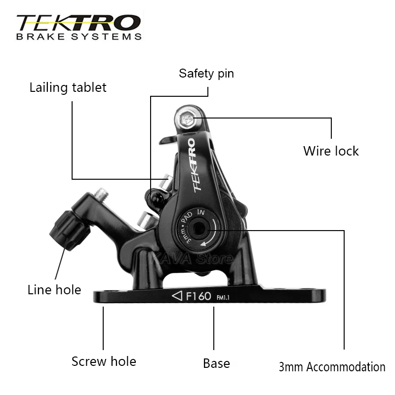 TEKTRO MD-C550 Road Bike Disc Brake 160/140mm Line Pull Brake Flat Mount Bilateral Braking Double Piston Cable