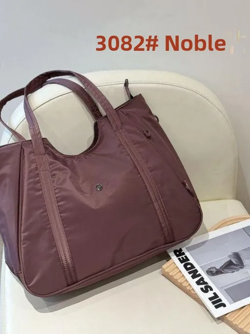 

Water-Resistant Silk Fabric Casual Travel Versatile Tote Bag Faionable Commuter Sle Handbag Nylon Material Large Size