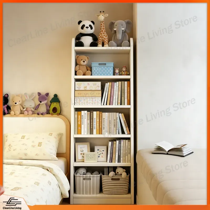 for Strictly Selected Bedside Bookshelf Integrated Wall Floor Storage Cabinet Student Multi Layer Bookcase Bedroom Shelf