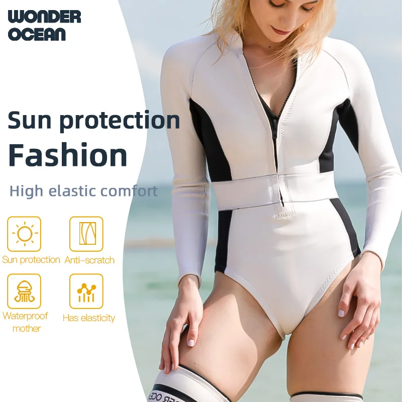 NEW 2mm Wetsuit Neoprene Female Body Bikini Swimsuit Sexy Sunscreen Jellyfish Suit Snorkeling Free Diving  Surfing